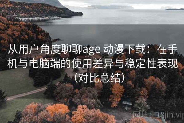从用户角度聊聊age 动漫下载：在手机与电脑端的使用差异与稳定性表现（对比总结）