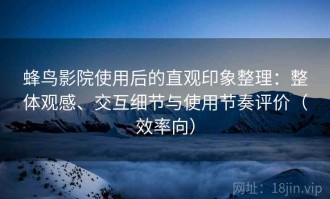 蜂鸟影院使用后的直观印象整理：整体观感、交互细节与使用节奏评价（效率向）