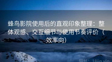 蜂鸟影院使用后的直观印象整理：整体观感、交互细节与使用节奏评价（效率向）