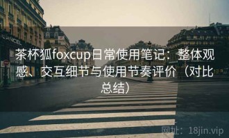 茶杯狐foxcup日常使用笔记：整体观感、交互细节与使用节奏评价（对比总结）
