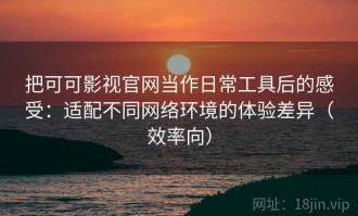 把可可影视官网当作日常工具后的感受：适配不同网络环境的体验差异（效率向）