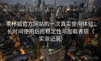 茶杯狐官方网站的一次真实使用体验：长时间使用后的稳定性与加载表现（实测记录）