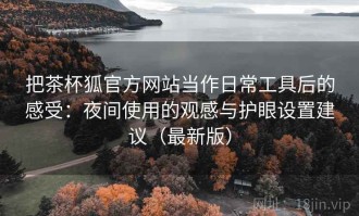 把茶杯狐官方网站当作日常工具后的感受：夜间使用的观感与护眼设置建议（最新版）