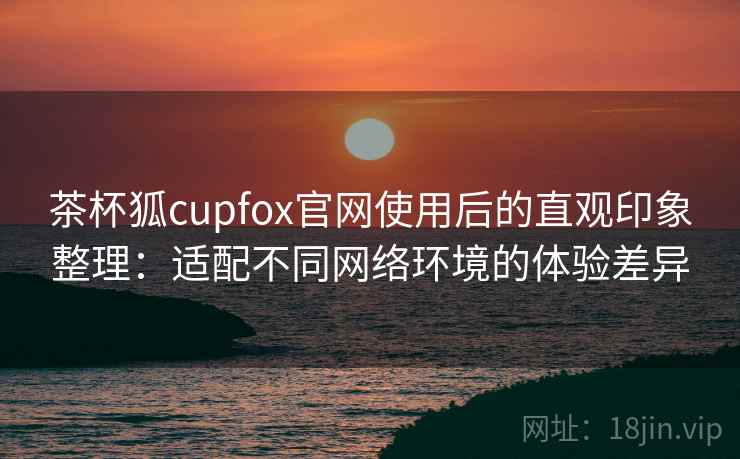 茶杯狐cupfox官网使用后的直观印象整理:适配不同网络环境的体验差异 茶杯狐cupfox官网使用后的直观印象整理:适配不同网络环境的体验差异