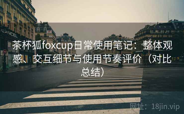 茶杯狐foxcup日常使用笔记：整体观感、交互细节与使用节奏评价（对比总结）