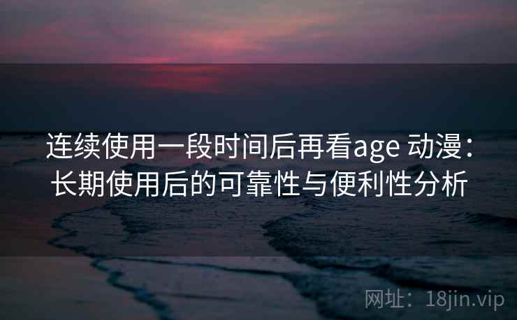 连续使用一段时间后再看age 动漫：长期使用后的可靠性与便利性分析
